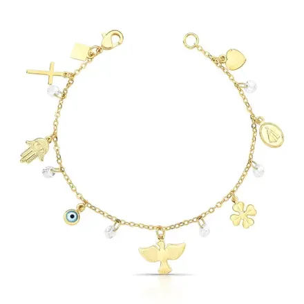 Pulseira com Pingentes Diversos e Espírito Santo