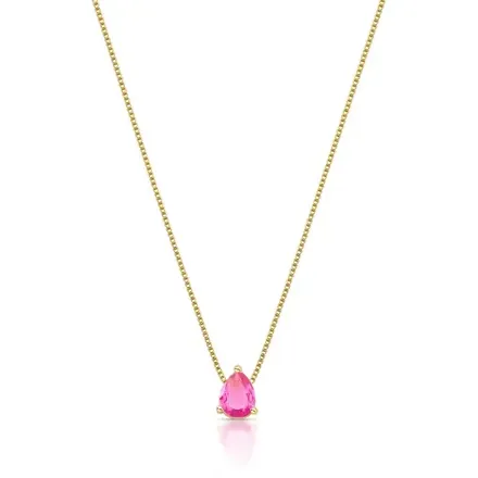 Colar com Pingente de Gota em Cristal