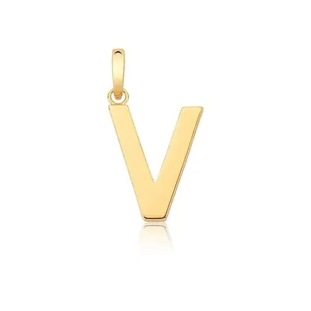 Pingente Letra "V" Liso com Fecho
