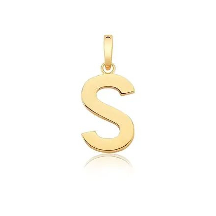 Pingente Letra "S" Liso com Fecho