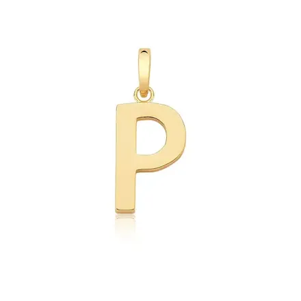 Pingente Letra "P" Liso com Fecho