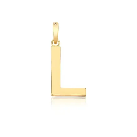 Pingente de Letra "L" Liso com Fecho