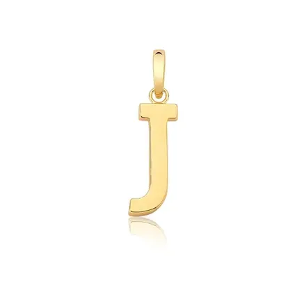 Pingente Letra "J" Liso com Fecho