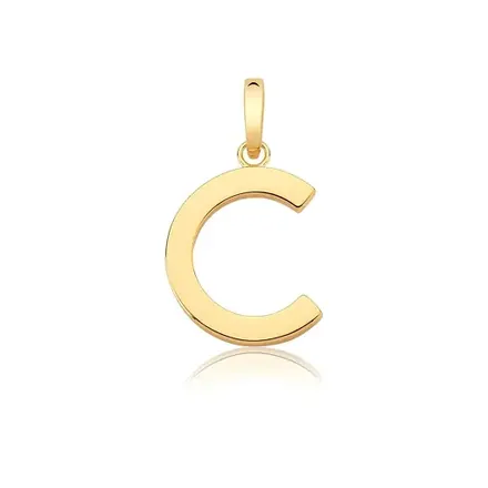 Pingente de Letra "C" Liso com Fecho