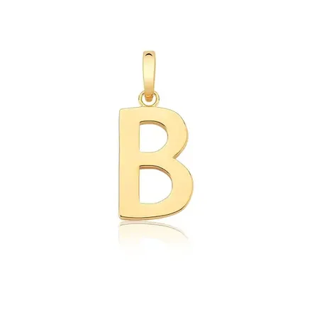 Pingente Letra "B" Liso com Fecho