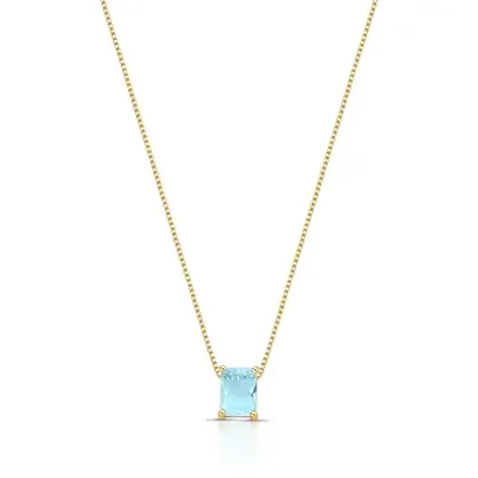 Colar com Pingente Retangular em Cristal