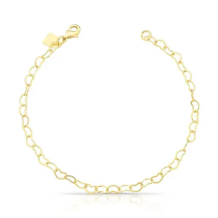 Pulseira com Corações Vazados e Lisos